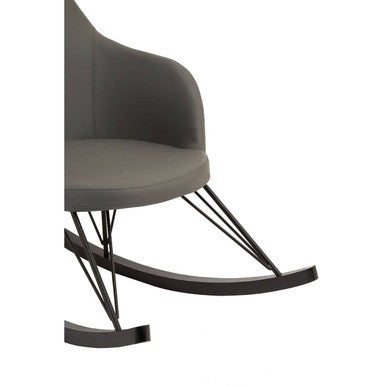 Kolding Rocking Chair | Dark Grey Leather Effect Rocking Chair