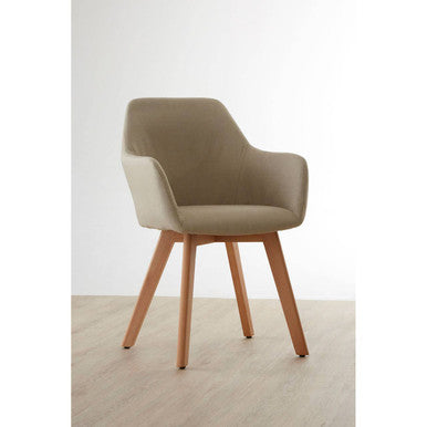 Stockholm Dining Chair | Stone Fabric Dining Chair with Wood Legs