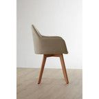 Stockholm Dining Chair | Stone Fabric Dining Chair with Wood Legs