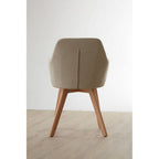 Stockholm Dining Chair | Stone Fabric Dining Chair with Wood Legs