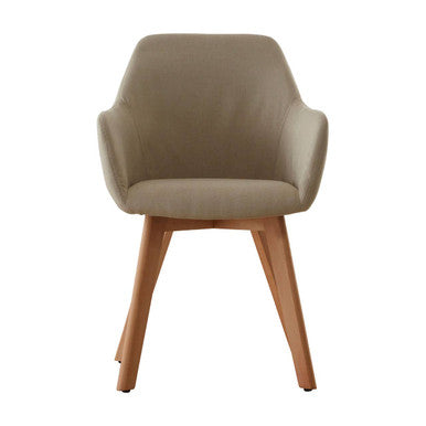 Stockholm Dining Chair | Stone Fabric Dining Chair with Wood Legs