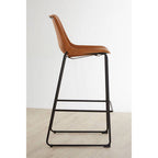 Dalston Bar Chair | Camel Leather Effect Bar Chair with Black Finish Legs