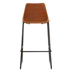 Dalston Bar Chair | Camel Leather Effect Bar Chair with Black Finish Legs