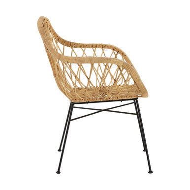 Java Armchair | Natural Rattan Chair with Lattice Design