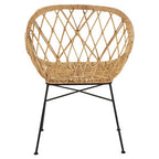 Java Armchair | Natural Rattan Chair with Lattice Design