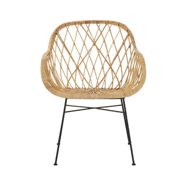 Java Armchair | Natural Rattan Chair with Lattice Design
