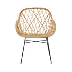 Java Armchair | Natural Rattan Chair with Lattice Design