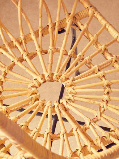 Java Armchair | Natural Rattan Chair with Lattice Design