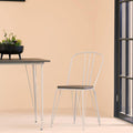 District Dining Chair | Dark Elm Wood and Grey Finish Metal Dining Chair