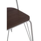 District Dining Chair | Dark Elm Wood and Grey Finish Metal Dining Chair