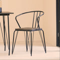 District Dining Armchair | Dark Elm Wood and Black Metal Dining Chair