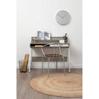 District Dining Armchair | Dark Elm Wood and Grey Metal Dining Chair