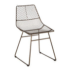 District Dining Chair | Bronze Finish Metal Wire Chair with Tapered Legs