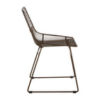 District Dining Chair | Bronze Finish Metal Wire Chair with Tapered Legs