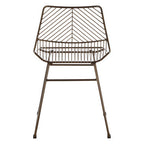 District Dining Chair | Bronze Finish Metal Wire Chair with Tapered Legs