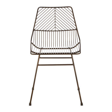 District Dining Chair | Bronze Finish Metal Wire Chair with Tapered Legs