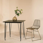 District Dining Chair | Bronze Finish Metal Wire Chair with Tapered Legs