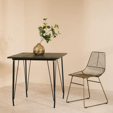 District Dining Chair | Bronze Finish Metal Wire Chair with Tapered Legs