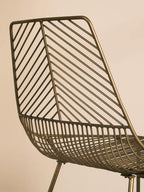 District Dining Chair | Bronze Finish Metal Wire Chair with Tapered Legs