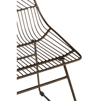 District Dining Chair | Bronze Finish Metal Wire Chair with Tapered Legs