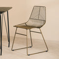 District Dining Chair | Bronze Finish Metal Wire Chair with Tapered Legs
