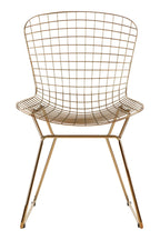 District Wire Dining Chair | Gold Finish Metal Grid Frame Wire Chair