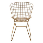 District Wire Dining Chair | Gold Finish Metal Grid Frame Wire Chair