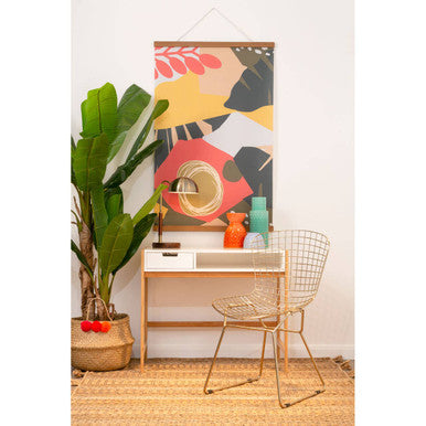 District Wire Dining Chair | Gold Finish Metal Grid Frame Wire Chair
