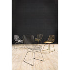 District Wire Dining Chair | Gold Finish Metal Grid Frame Wire Chair