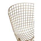 District Wire Dining Chair | Gold Finish Metal Grid Frame Wire Chair