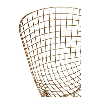 District Wire Dining Chair | Gold Finish Metal Grid Frame Wire Chair