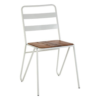 District Elm Wood and White Finish Frame Dining Chair