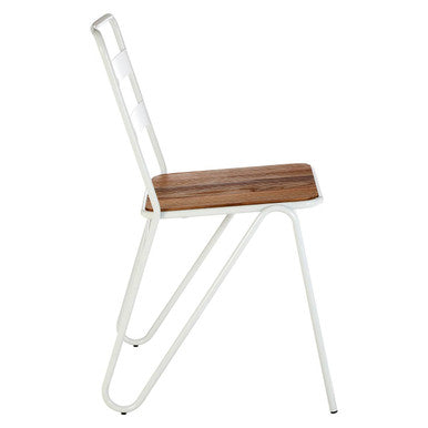 District Elm Wood and White Finish Frame Dining Chair