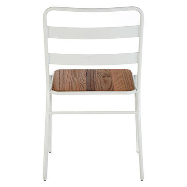 District Elm Wood and White Finish Frame Dining Chair