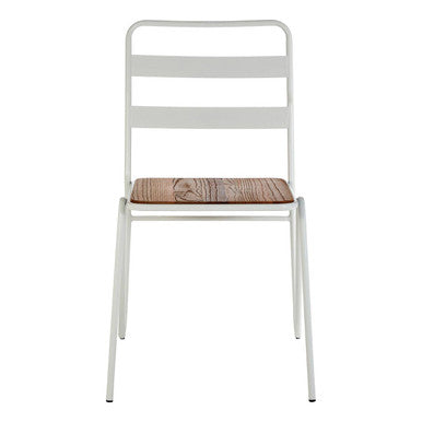 District Elm Wood and White Finish Frame Dining Chair