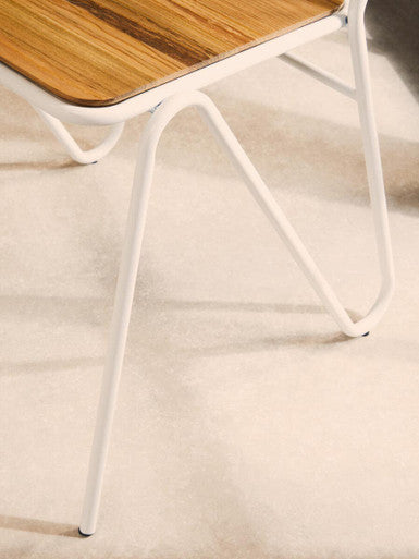 District Elm Wood and White Finish Frame Dining Chair
