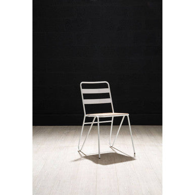 District Elm Wood and White Finish Frame Dining Chair