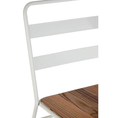 District Elm Wood and White Finish Frame Dining Chair
