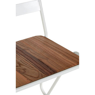 District Elm Wood and White Finish Frame Dining Chair