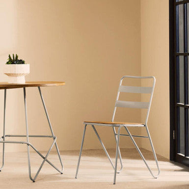 District Dining Chair | Elm Wood and Grey Finish Frame Dining Chair