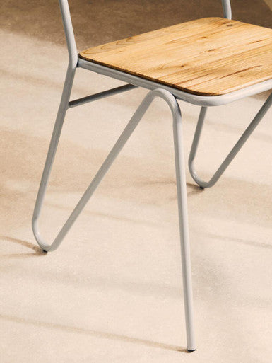 District Dining Chair | Elm Wood and Grey Finish Frame Dining Chair