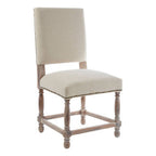 Lyon Dining Chair | Natural Linen and White Wash Oak Wood Dining Chair