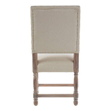 Lyon Dining Chair | Natural Linen and White Wash Oak Wood Dining Chair