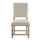 Lyon Dining Chair | Natural Linen and White Wash Oak Wood Dining Chair