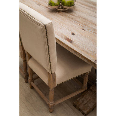 Lyon Dining Chair | Natural Linen and White Wash Oak Wood Dining Chair
