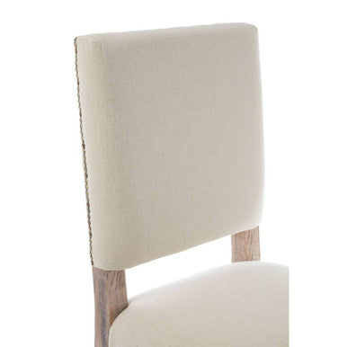 Lyon Dining Chair | Natural Linen and White Wash Oak Wood Dining Chair
