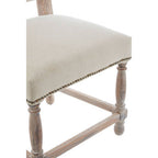 Lyon Dining Chair | Natural Linen and White Wash Oak Wood Dining Chair