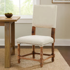 Lyon Dining Chair | Natural Linen and White Wash Oak Wood Dining Chair