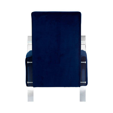 Clarence Armchair | Navy Blue Velvet Armchair with Acrylic Legs