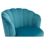 Orlina Accent Chair | Blue Velvet Scalloped Curved Chair